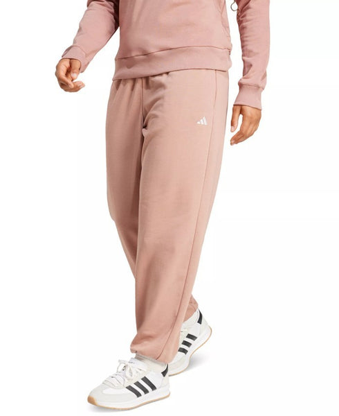 adidas Women's Essentials Small Logo French Terry Cuffed Pants Warm Clay L