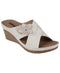 GC Shoes Women's Selly Flower Wedge Sandals White Size 8M