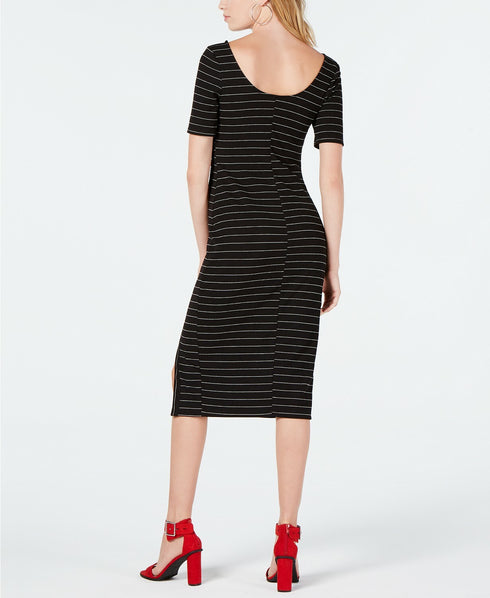 Sequin Hearts Juniors' Striped Midi Dress Size Medium