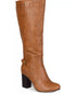 Journee Collection Women's Carver Block Heel Knee High Boots Brown 7.5 M