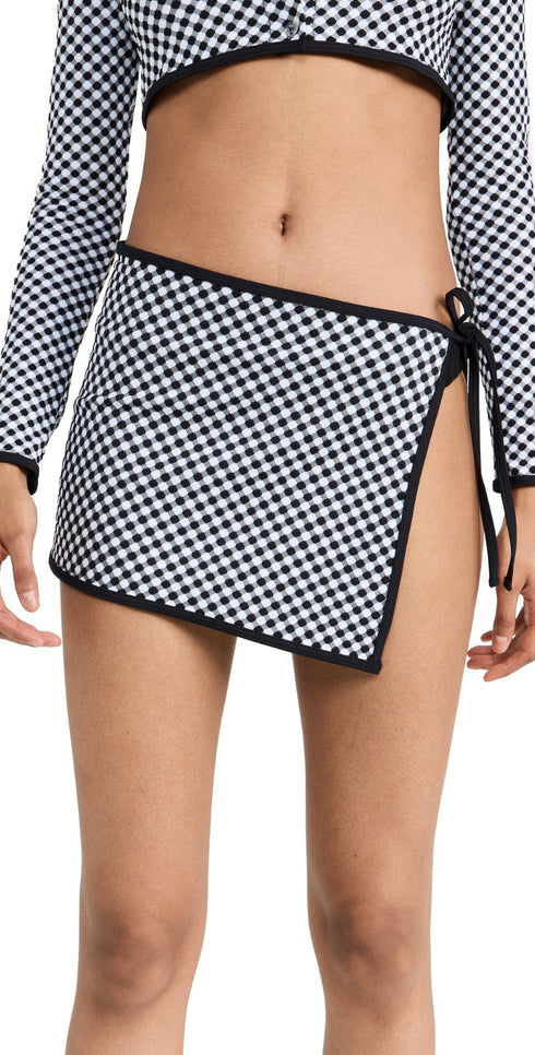 Solid & Striped the Nola Swim Skirt Blackout Marshmallow Size S