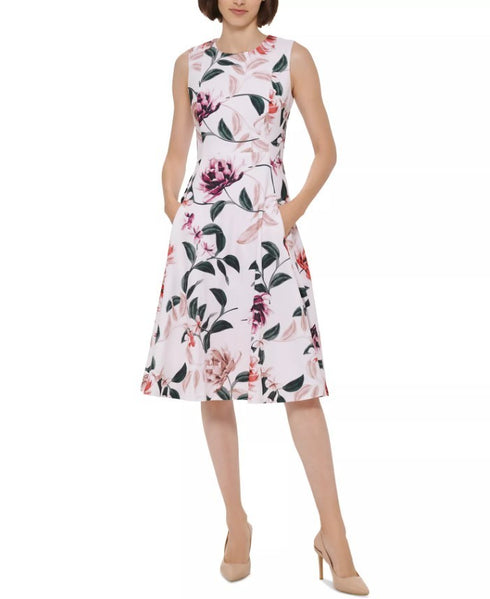 Calvin Klein Women's Sleeveless Floral A-Line Dress Size 6