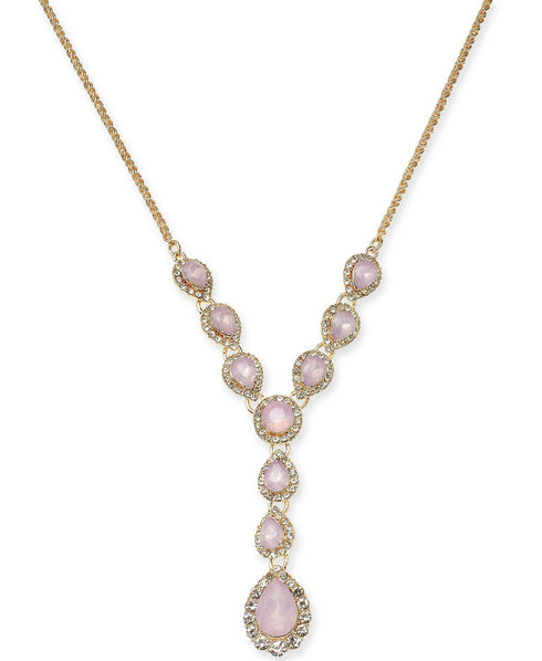Charter Club Crystal & Stone Lariat Necklace, 17" + 2" extender