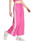 adidas Women's Three Stripe Parachute Mid Rise Pants Pink L