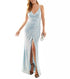 Speechless Juniors' Iridescent Sequin Surplice Gown Sky Blue 1