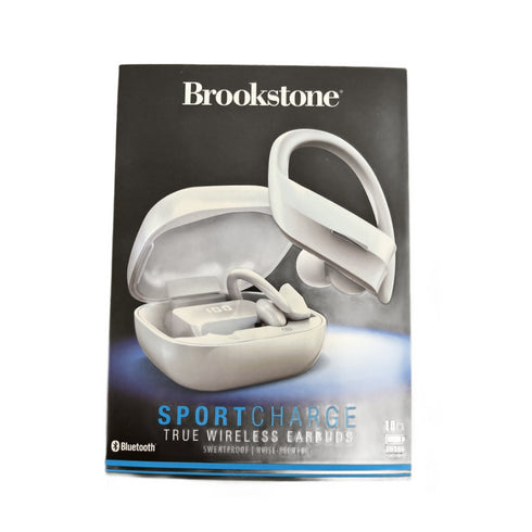 Brookstone Sport Charge True Wireless Earbuds Sweat-Proof / Noise-Reducing