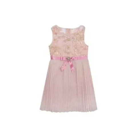 Rare Editions Little Girls Pleated Dress with Embroidered Bodice 6X