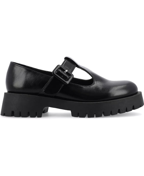 Journee Collection Women's Suvi Lug Sole Mary Jane Loafers Black Size 6.5M