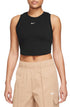 Nike Women's Sportswear Essentials Ribbed Cropped Tank Black M