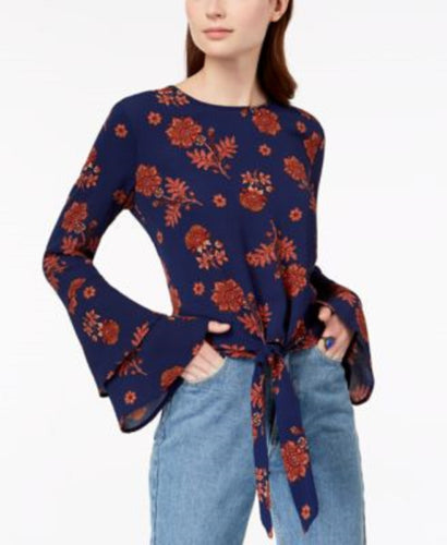 Self Esteem Juniors' Bell-Sleeve Tie-Front Top Size X-Large New