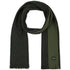 CALVIN KLEIN Men's Thick Wool Blend Side Stripe Scarf Green/ Charcoal ONE SIZE