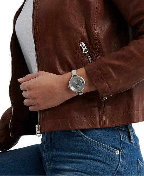 Lucky Brand Women's Indio White Leather Strap Watch 36mm