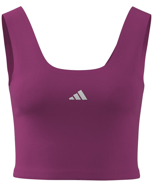 adidas Women's Essentials Small Logo Cotton Tank Top Lucid Fuchsia White S