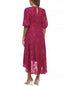 Calvin Klein Women's Jacquard Chiffon Fit & Flare Dress Boysen Berry 14