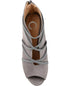 JOURNEE COLLECTION Womens Gray Strappy Samara Round Toe Stiletto Booties 8.5