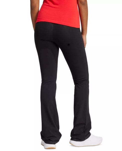 adidas Women's Essentials Small Logo Flared Leggings Black White L