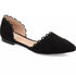 Journee Collection Women's Jezlin Scalloped Pointed Toe Flats Black 6W