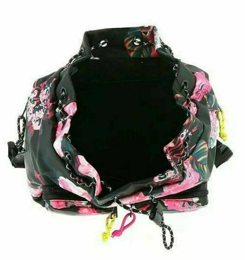 Steve Madden Lily Backpack w/ Removable Belt Bag Black & Pink Floral