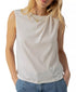 Sanctuary Women's Sun's Out Cotton Knotted Sleeveless Tee White Size XL