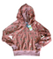 BEAUTEES Big Girl Long Sleeve Foil Print Faux Fur Banded Hoodie Marsala Size M