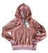 BEAUTEES Big Girl Long Sleeve Foil Print Faux Fur Banded Hoodie Marsala Size M