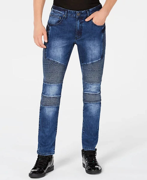 INC International Concepts I.N.C. Men's Moto Skinny Jeans Blue 36 X 32