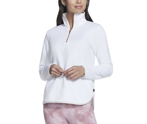 Skechers Top Women's Go Walk® Ottoman 1/4 Zip Long Sleeve White 2XL