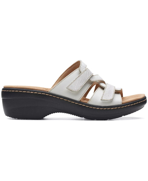 Clarks Women's Merliah Karli Slip-on Strappy Sandals White Size 8N