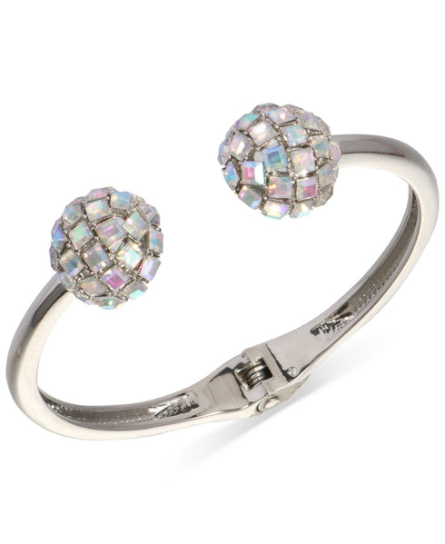 INC Silver-Tone Crystal Disco Ball Cuff Bracelet