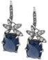 Jenny Packham Silver-Tone Pavé Flower & Stone Drop Earrings