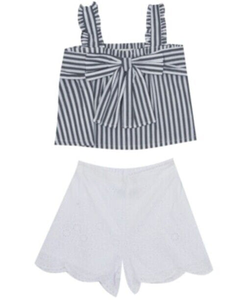 Rare Editions Baby Girls 2-Pc. Striped Cotton Top & Shorts Set 18 Months