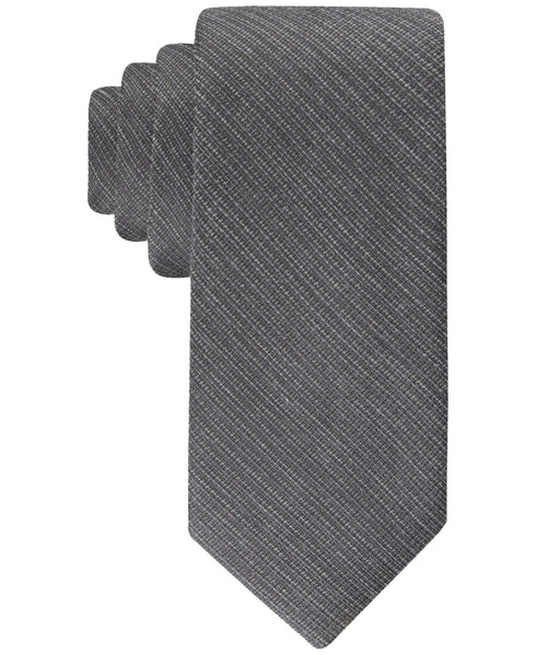 Calvin Klein Men's Seasonal Textured Solid Tie Gray