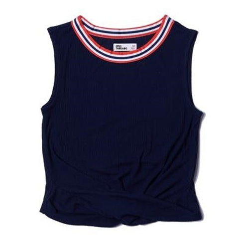 EPIC THREADS Big Girls Twist Front Tank Peacoat Size M (12/14)