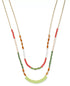INC Gold-Tone Multi-Bead Double Row Necklace 18" + 3" extender Free Shipping