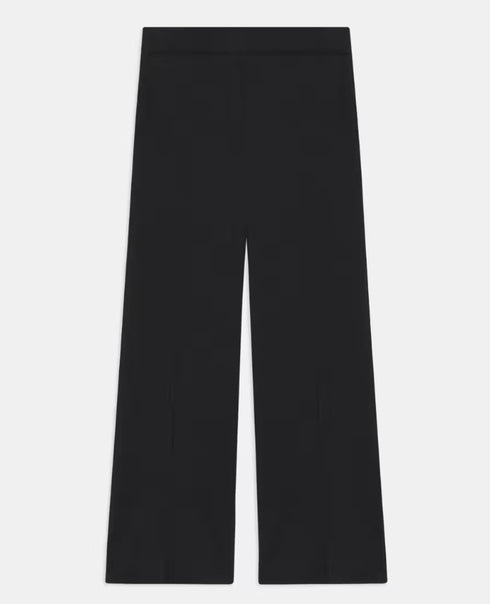 Theory Wide Crop Pant in Good Linen Black 00