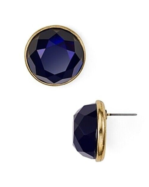 Aqua Faceted Stud Earrings Blue