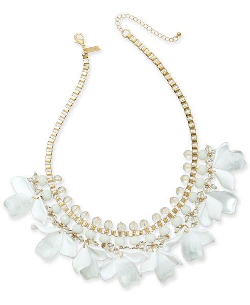 NC International Concepts Gold-Tone Petal Shaky Statement Necklace, 18″ + 3″