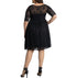 Kiyonna Women's Plus size Luna Lace Cocktail Midi Dress Black 0X