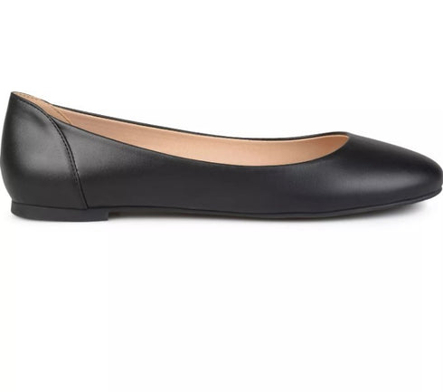 Journee Collection Women's Kavn Ballet Flats Solid Black Round Toe 8.5M