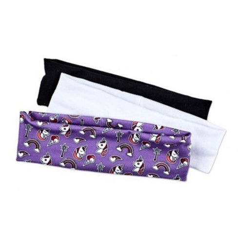 Scunci Unicorn Printed and Solid Headwrap - 3pk
