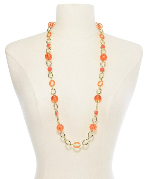 INC Gold-Tone Stone & Bead Strand Necklace, 35-1/2"+ 3" ext