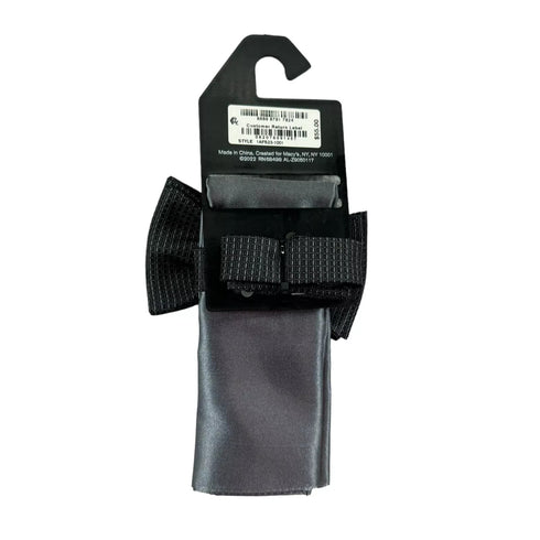 New Alfani Men's Ludlow Textured Bow Tie Black Gray ONE SIZE