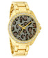 INC International Concepts Women's Gold-Tone Bracelet Watch 38mm Leopard Print