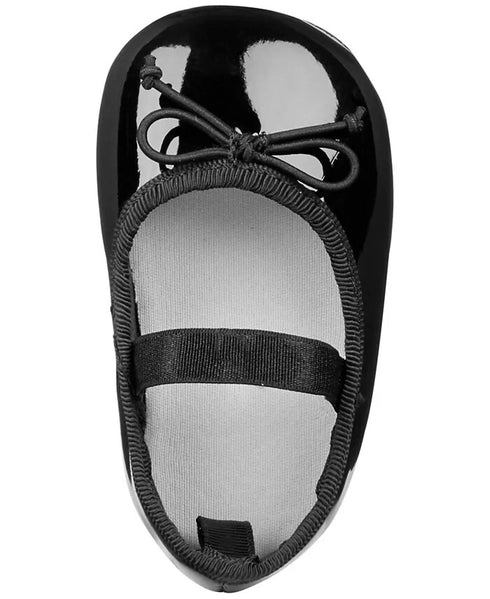 FIRST IMPRESSIONS Baby Girls Patent Ballet Flats Black Size 3