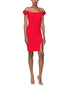 Aqua Scuba Crepe Sheath Dress Red 6