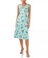 1.STATE Women's Deep V-Neck Floral-Print Midi Dress Ocean Teal Size 4