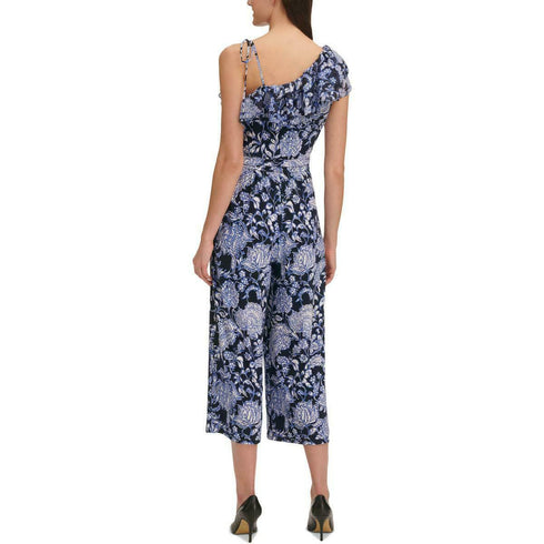 TOMMY HILFIGER NEW Women's Paisley Floral One-shoulder Belted Jumpsuit Size 4