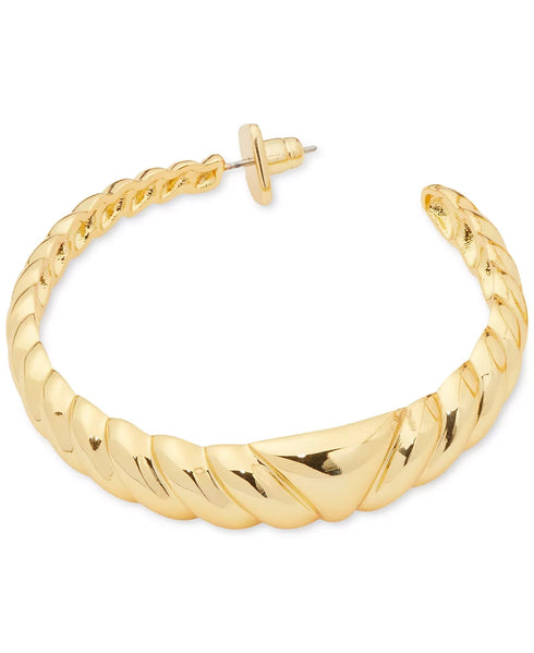 Kate Space New York Gold-Tone French Twist Hoop Earrings, 1.8"