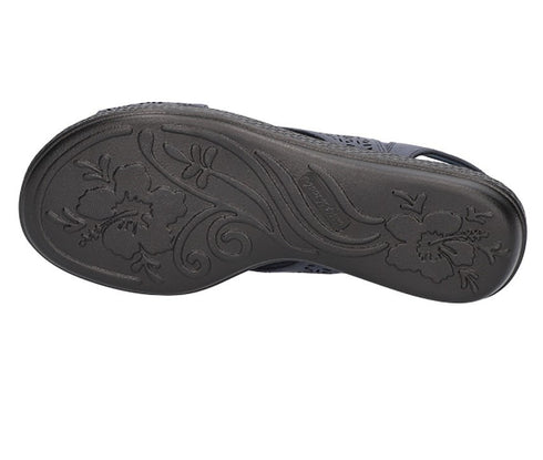 Easy Street Women's Claudia Comfort Wave Slip On Sandals Navy 10M