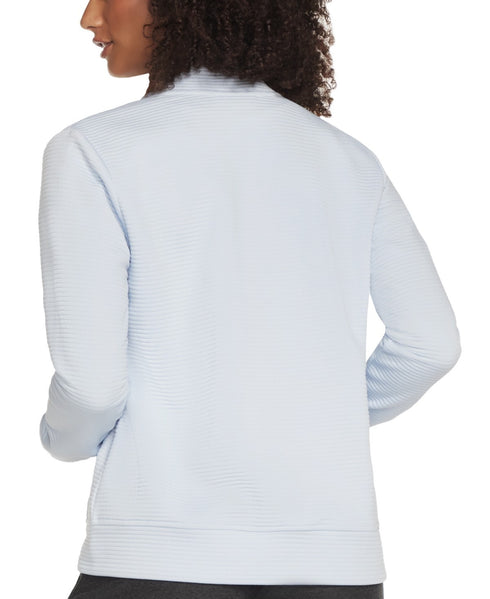 Skechers Women's Go Walk Ribbed Jacket Ottoman Full Zip Light Blue S